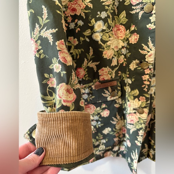 Vintage 90s Lauren Jean Co. Lauren Ralph Lauren floral barn jacket size Large - Picture 10 of 11